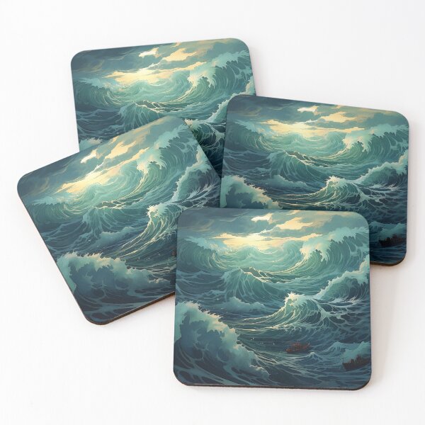 Item preview, Fishing Boats on Stormy Seas designed and sold by Vainura.