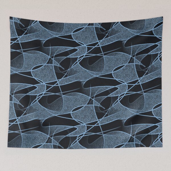Item preview, Blue Scribble Line Pattern designed and sold by Artistestella.