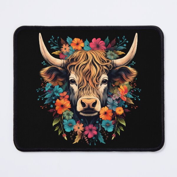 Item preview, Highland Cow Adorned with Flowers designed and sold by JuliaPop.