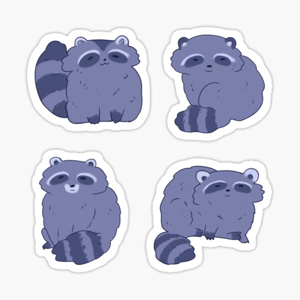 Cute cartoon raccoon pack Sticker for Sale by Yaragold