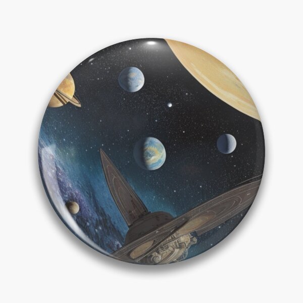 Item preview, Vintage spaceship in solar system designed and sold by Starry night Cherry blossom.