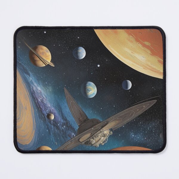 Item preview, Vintage spaceship in solar system designed and sold by Starry night Cherry blossom.