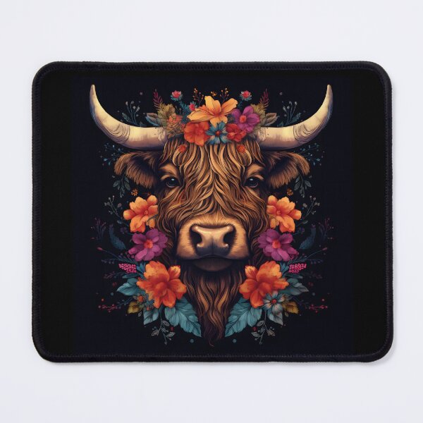 Item preview, Highland Cow in A floral Wreath designed and sold by JuliaPop.