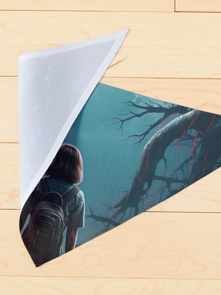 Thumbnail 4 of 6, Pet Bandana, Child Staring into Hell Vintage Movie Poster Stranger Things Fan Art designed and sold by sμ (smew).