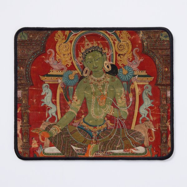 Item preview, Thangka Green Tara on Silk designed and sold by Mulan-Prints.