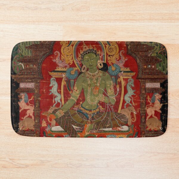 Item preview, Thangka Green Tara on Silk designed and sold by Mulan-Prints.