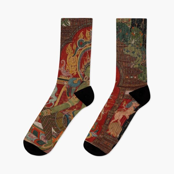 Item preview, Thangka Green Tara on Silk designed and sold by Mulan-Prints.