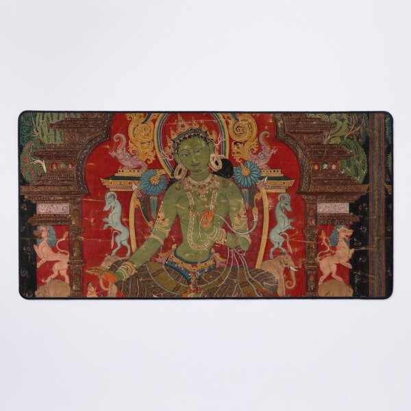 Item preview, Thangka Green Tara on Silk designed and sold by Mulan-Prints.
