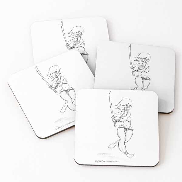 Item preview, A swordgirl running designed and sold by nakedsuperpower.
