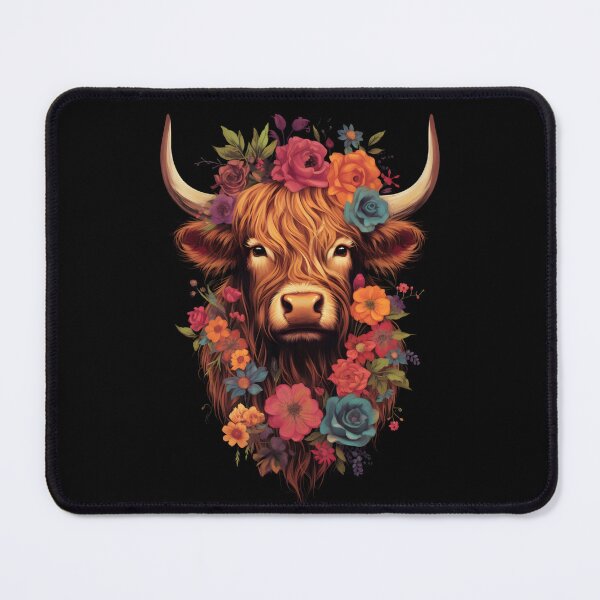 Item preview, Highland Cow Adorned in a floral wreath designed and sold by JuliaPop.