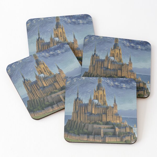 Item preview, Dream fairytale magic castle Vincent Van Gogh designed and sold by Starry night Cherry blossom.