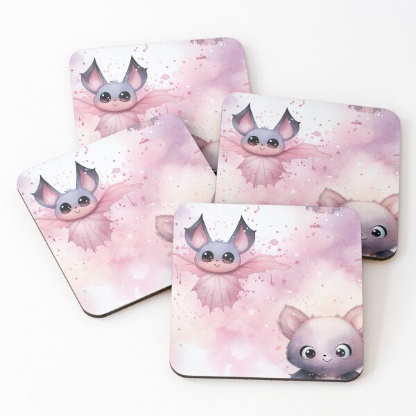 Item preview, Cute pink bat and bear designed and sold by aiveohgraphics.