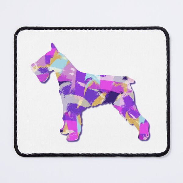 Item preview, Schnauzer Dog Silhouette Purple Pink Yellow Blue Design designed and sold by AMSonArt.