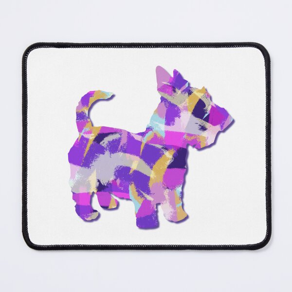 Item preview, Scottish Terrier Scottie Dog Silhouette Purple Pink Yellow Blue Design designed and sold by AMSonArt.