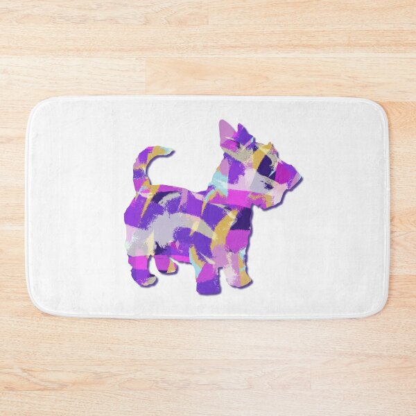 Labrador Bath Mat, Silhouette of Little Girl with Dog Walking in the Park  Pet Care Love Theme, Plush Bathroom Decor Mat with Non Slip Backing, 29.5  X