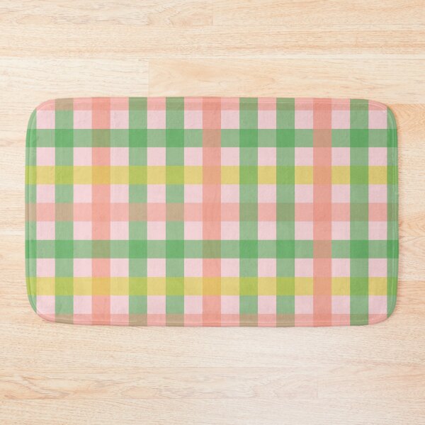 Item preview, Gingham Check Multicolor Pattern Pastel Green Pink Chartreuse designed and sold by kierkegaard.