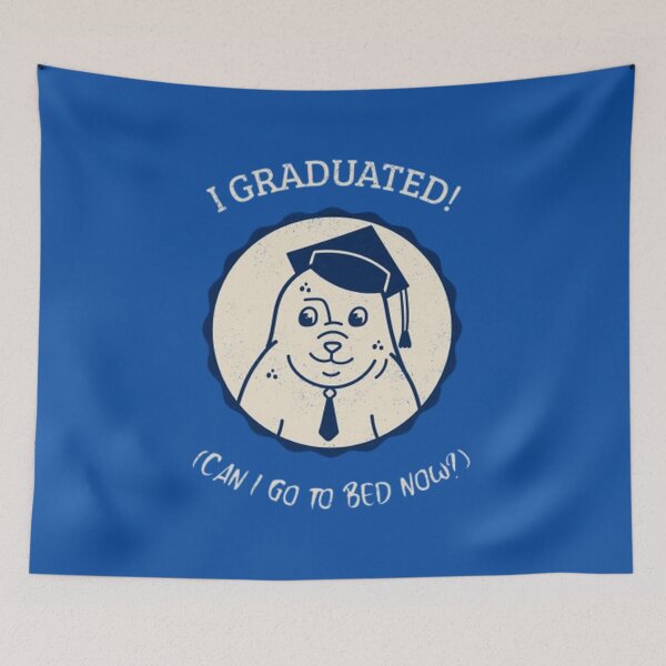 Item preview, I GRADUATED! Can I go to bed now? Classic Seal funny T-Shirt  designed and sold by Rodayna Elnaggar.
