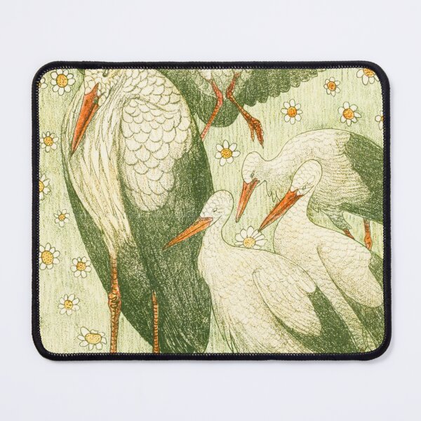Item preview, Vijf ooievaars in een wei, 1878–1917 designed and sold by fleurdesignart.