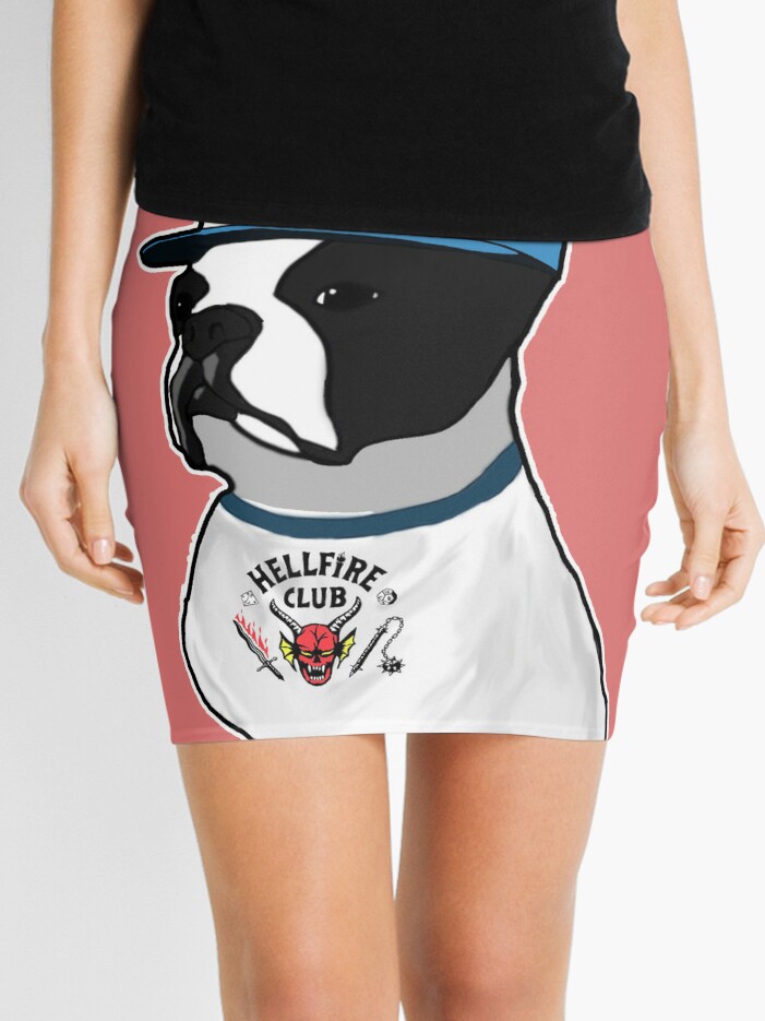 Mini Skirt, DUSTIN FRENCH BULLDOG DOG FAN HAT THINKING CAP designed and sold by donpufanft