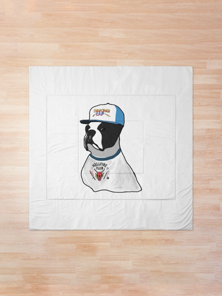 Thumbnail 1 of 6, Comforter, DUSTIN FRENCH BULLDOG DOG FAN HAT THINKING CAP designed and sold by donpufanft.