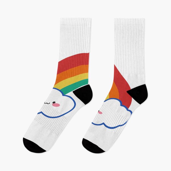 Aperçu de l'œuvre Arc-en-ciel mignon avec nuage de sourire créée et vendue par NumbleRay.