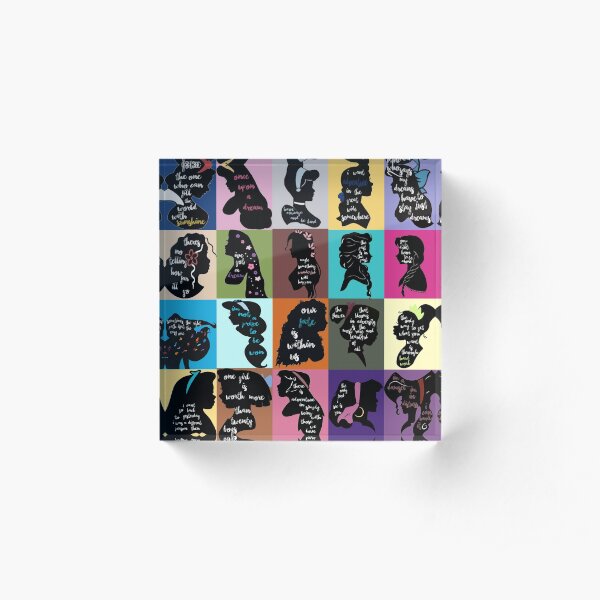 Princess Inspirational Quote Collage Acrylic Block