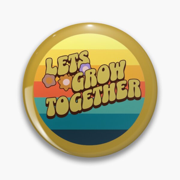 Item preview, lets grow together motivaional 70s retro design designed and sold by aquinavortex.