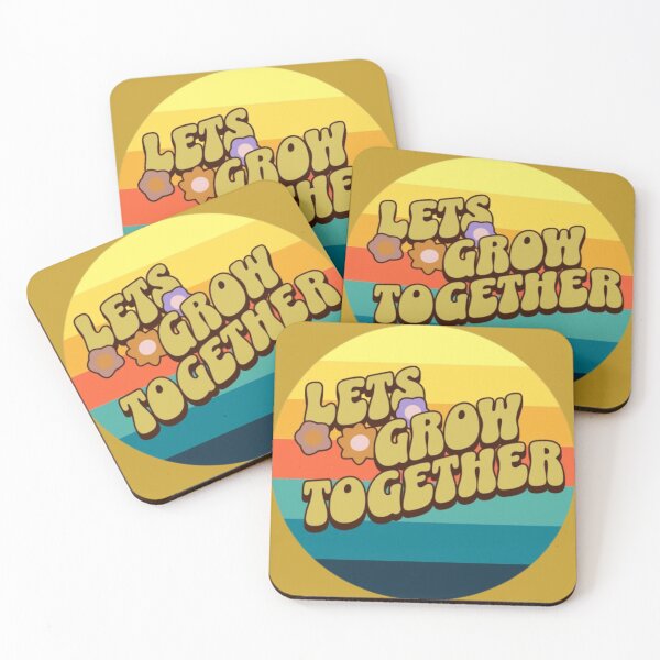 Item preview, lets grow together motivaional 70s retro design designed and sold by aquinavortex.
