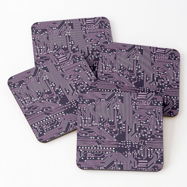 Item preview, Purple Circuitry Black Board Seamless Pattern designed and sold by Sturdust.