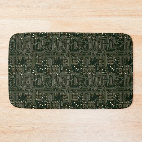 Item preview, Olive Green Circuitry Dark Board Seamless Pattern designed and sold by Sturdust.