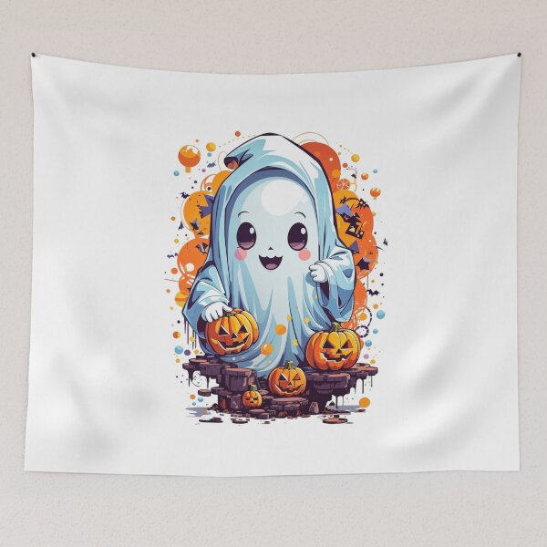 Item preview, Pumpkin Pals: Kawaii Ghosts Embrace Halloween designed and sold by irosh madushan.