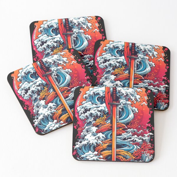 Item preview, Swords smoke and ocean wave Colorful designed and sold by Noblegraphics.