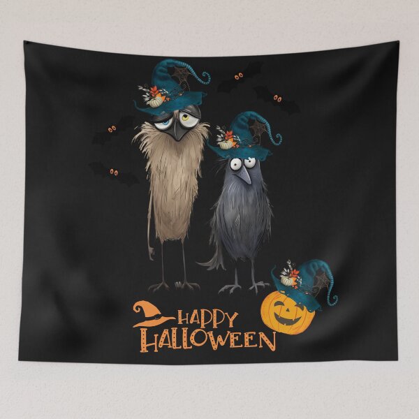 Item preview, Crows Witch's Familiars Funny Halloween Graphic Artwork designed and sold by MTJ-Mushrooms.