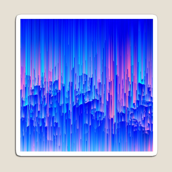 Glitchy Rain - Abstract Digital Piece Magnet
