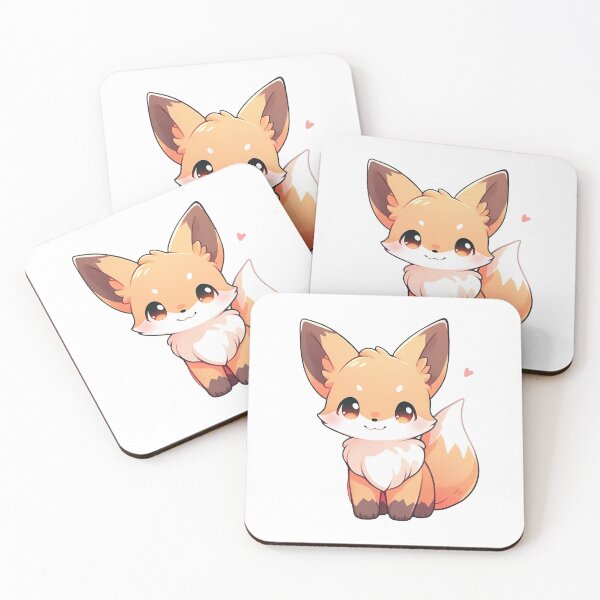 Item preview, Cute Kawaii Little Fox Smiling designed and sold by CozyKawaiiArt.