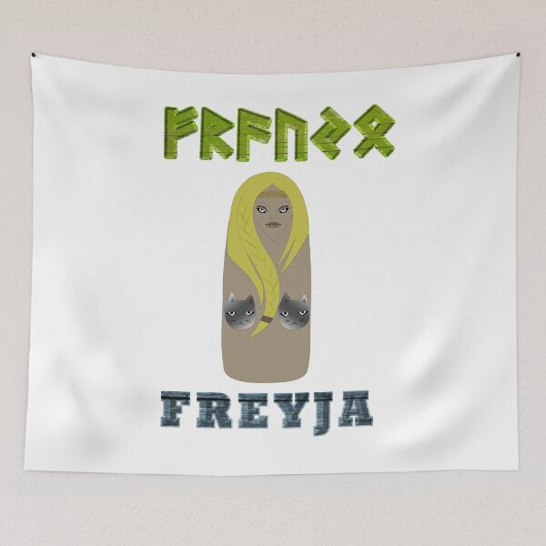 Item preview, FREYJA Ancient Norse Goddess with Elder Futhark Runes designed and sold by SWATARA.