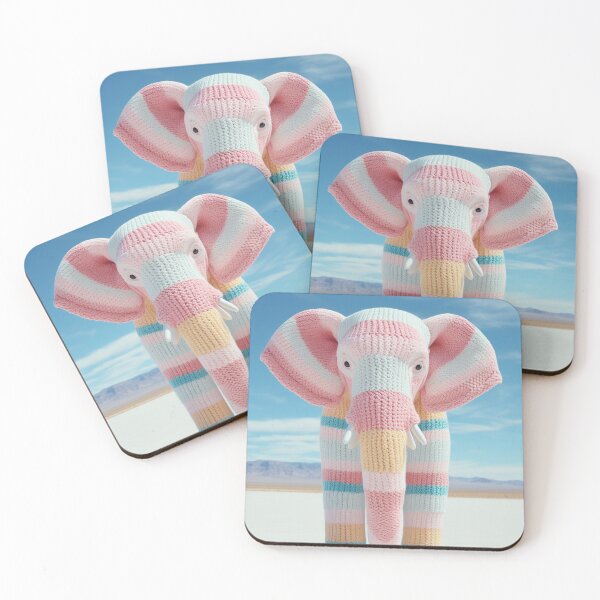 Item preview, Knitted Elephant With Pastel Stripe Tone designed and sold by SuperSeries.
