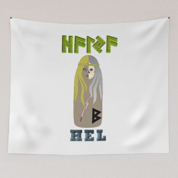 Item preview, HEL Ancient Norse Goddess with Elder Futhark Runes designed and sold by SWATARA.