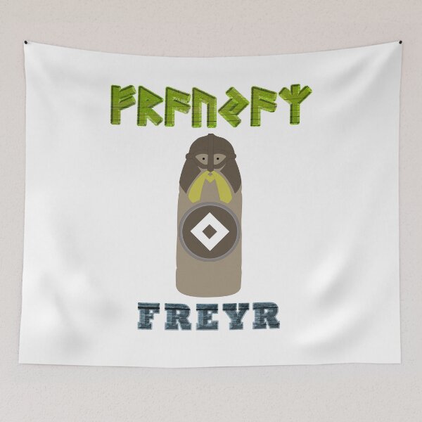 Item preview, FREYR Old Norse God with Elder Futhark Runes designed and sold by SWATARA.