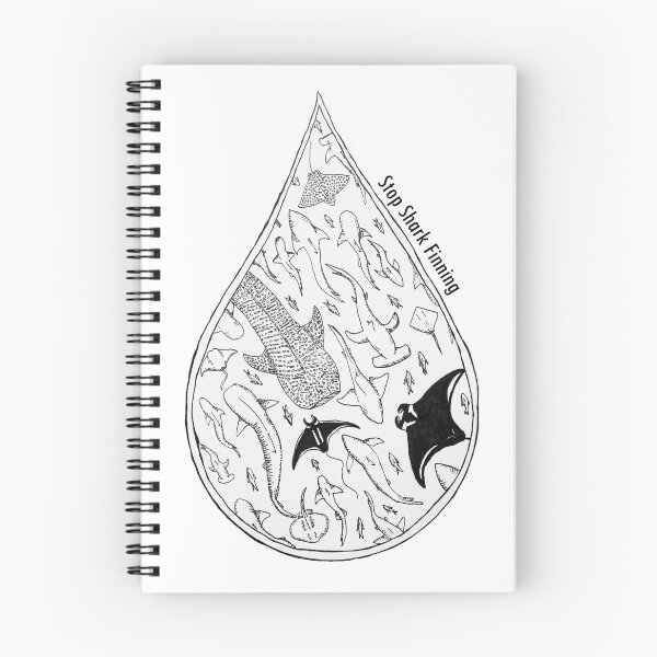 Item preview, Ink Stop Shark Finning with text in black designed and sold by English Rose Art.