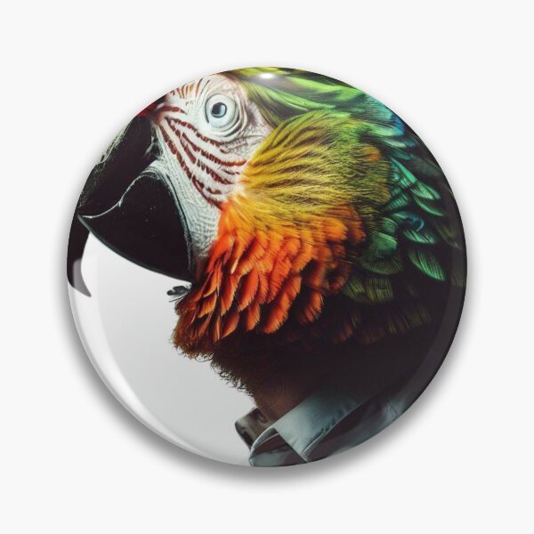 Item preview, man with parrot head designed and sold by print lovers.