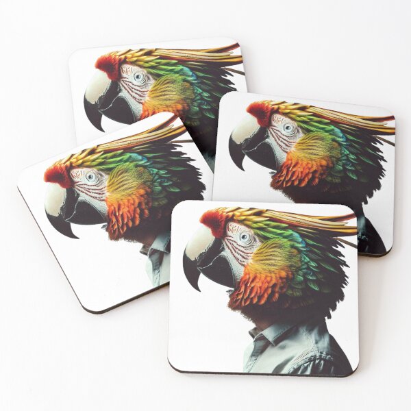 Item preview, man with parrot head designed and sold by print lovers.