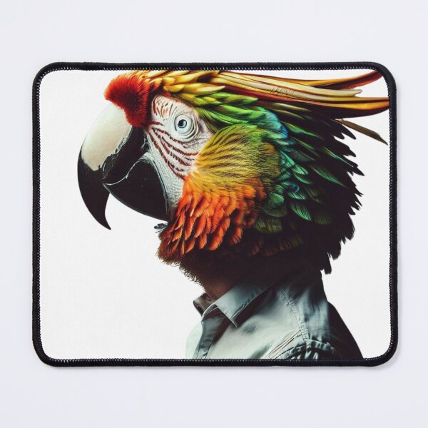 Item preview, man with parrot head designed and sold by print lovers.