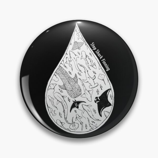 Item preview, Ink Stop Shark Finning with text in White designed and sold by English Rose Art.