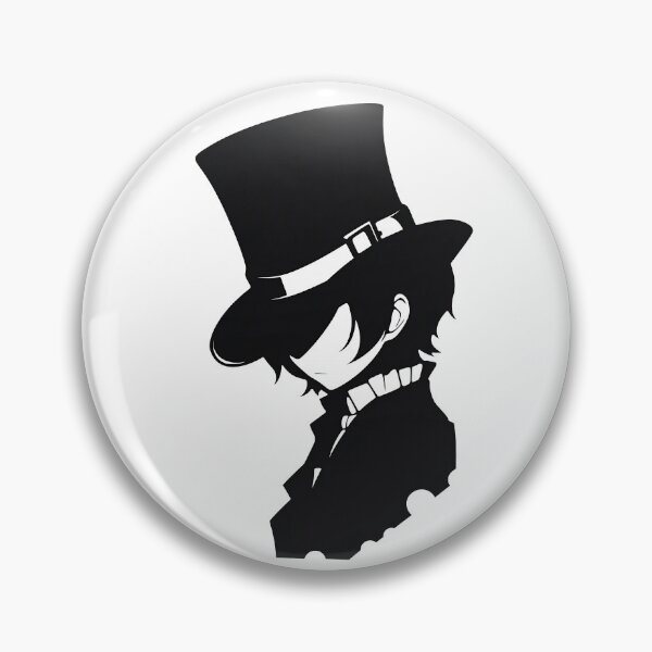 Item preview, Kawaii Blackhat an Anime Silhouette in Top Hat Black and White designed and sold by CozyKawaiiArt.
