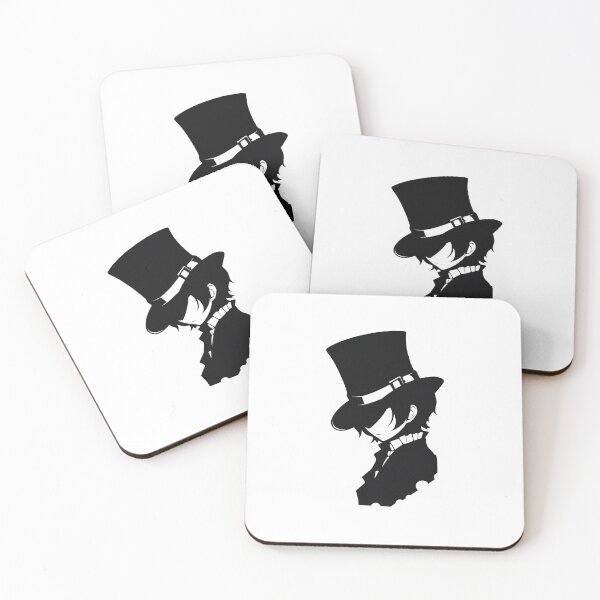 Item preview, Kawaii Blackhat an Anime Silhouette in Top Hat Black and White designed and sold by CozyKawaiiArt.