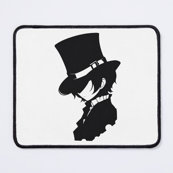 Item preview, Kawaii Blackhat an Anime Silhouette in Top Hat Black and White designed and sold by CozyKawaiiArt.