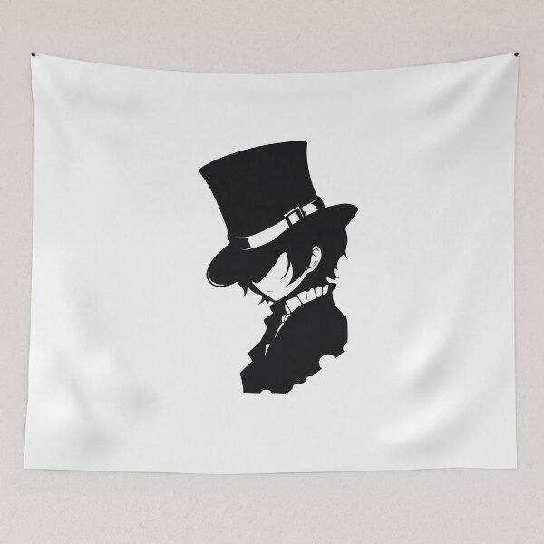 Item preview, Kawaii Blackhat an Anime Silhouette in Top Hat Black and White designed and sold by CozyKawaiiArt.