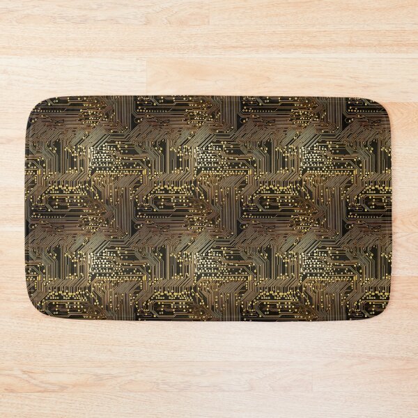 Item preview, Golden Circuitry Black Board Seamless Pattern designed and sold by Sturdust.
