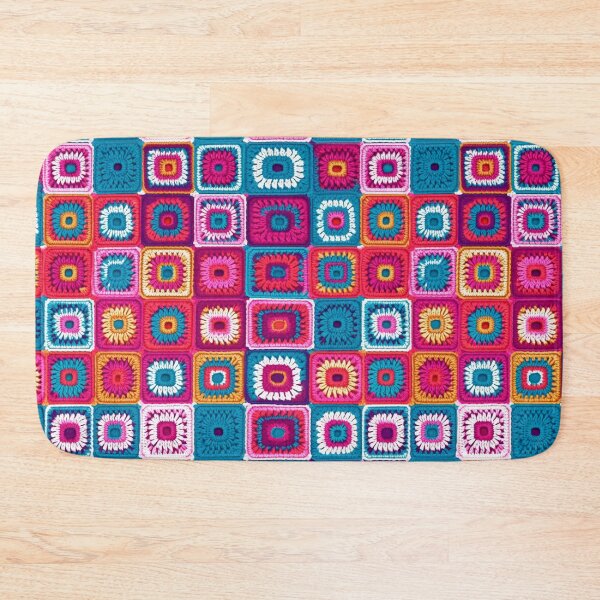 Item preview, Colorful Granny Square Crochet Seamless Pattern designed and sold by aweartome.